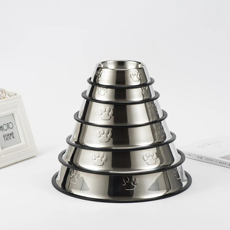 Arvello™ Stainless Steel Dog Bowl – 6 Sizes | Non-Slip Base